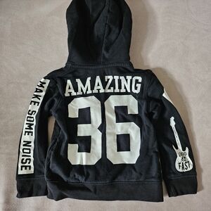 H&M Black Hoodie with White Print